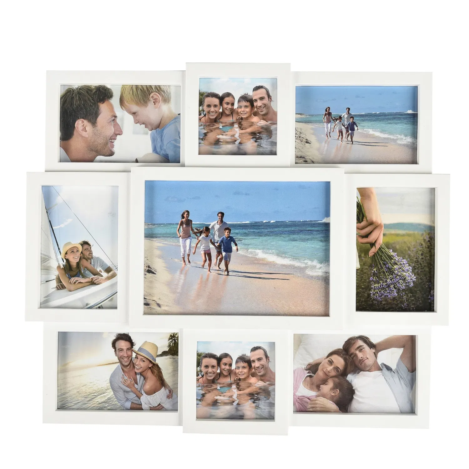Cadre photo mural avec plusieurs ouvertures pour tous les types